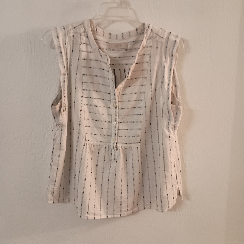 LOFT Striped Sleeveless Top